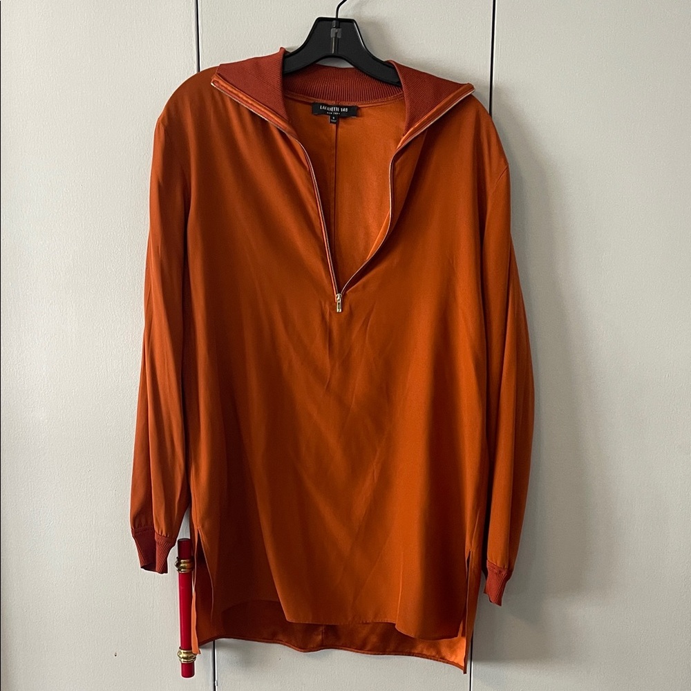 Lafayette 148 New York Rust Zip-Up Jacket